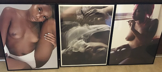 Top of The Mornin' - 5x7, 11x17, 13x19, 18x24 Topless Marijuana Woman Smoking Poster Print